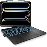 typecase Keyboard Case for iPad 13" &amp; 12.9", Trackpad, 360&deg; Rotating | For iPad Pro 13/Air 13/Pro 12.9, 11‑Color Backlit Keys, Pencil Holder, 7 Modes, Space Black, for Office, Travel, Drawing
