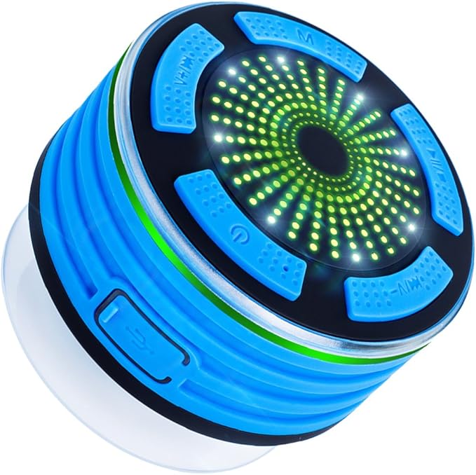 bluetooth shower speaker with lights
