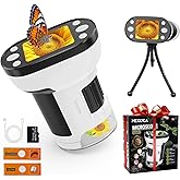 Mexlyca 1000X Handheld Microscope for Kids, 2.0" Screen Pocket Microscope, Adjustable LED Screen Rechargeable, Toys for Christmas Birthday Gifts Toys Portable Edu Gift Age 4-6 8-12 Children Students