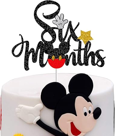 Amazon ミッキー 6ヶ月ケーキトッパー スパークル ミッキーマウス ハーフ誕生日 ベビーシャワー パーティーデコレーション おもちゃ おもちゃ