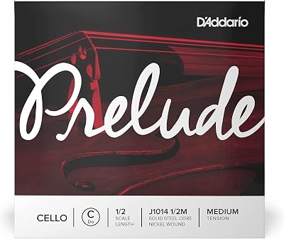 D'Addario J1014 1/2M Prelude Cello String 1/2 Size Medium Tension