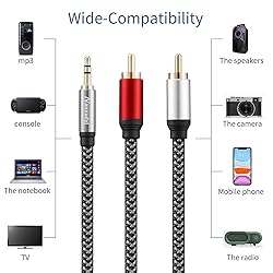 Nanxudyj 3.5mm to 2RCA Audio Cable