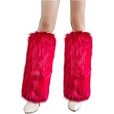 Cityelf Womens Furry Leg Warmers Winter Faux Fur Boot Covers Halloween Santa Costume Christmas Rave Fluffy Festival Outfit