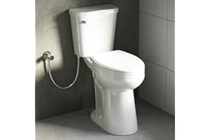 LOS FLEXI LF22 Extra Tall Toilet with Comfort Elongated Bowl, Ideal for Seniors, Disabled & Tall Users, Two-piece 22" High Toilet with Powerful 1.28 GPF Flush & Standard 12-in Rough-in