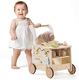 ROBOTIME Wooden Baby Walker Pram Toy Push Along Educational Toy Gift view 3