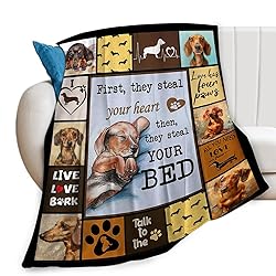 Dog Print Blanket Cute Dachshund Animal Throw