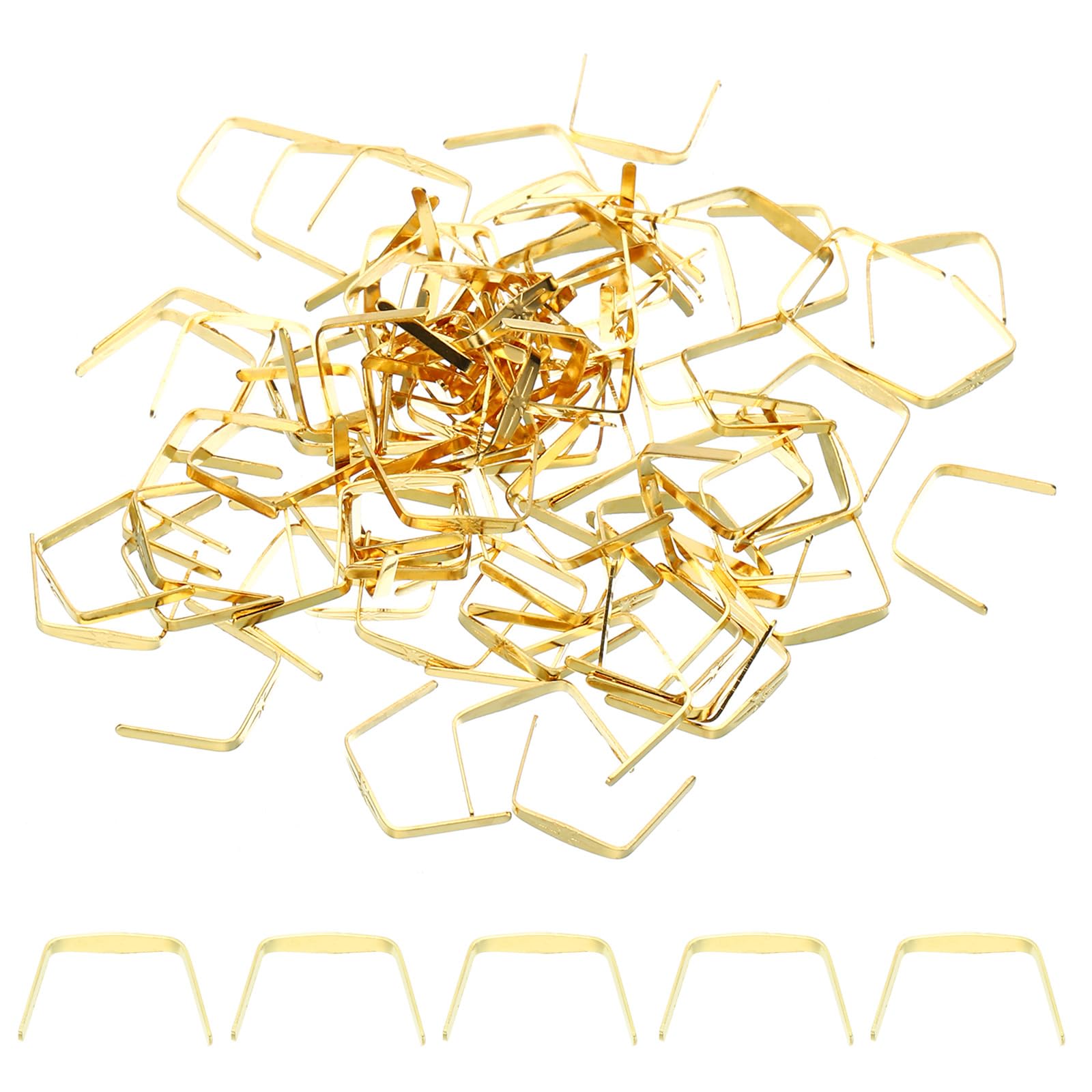 PATIKIL 9x10mm Copper Chandelier Connector Pins, 300Pcs Chandelier Crystal Clips for Fastening Crystals Parts, Chandelier Replacements, Gold