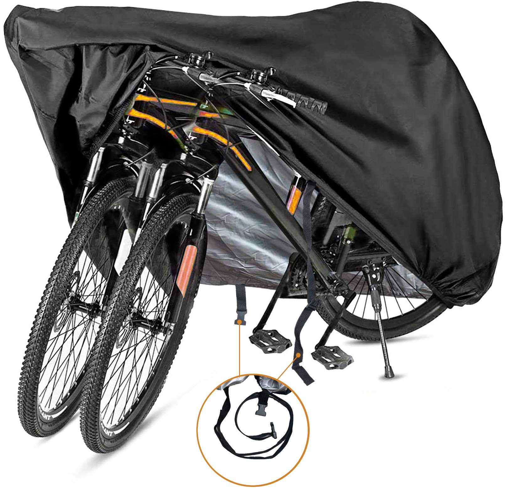 Photo 1 of Szblnsm Bike Cover for 1, 2 or 3 Bikes Outdoor Waterproof Bicycle Covers 420D Heavy Duty Ripstop Material Offers Constant Protection for All Types of Bicycles All Through The 4 Seasons