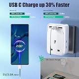 Aodeng UK to EU Plug Adaptor 3 USB Ports 20W USB C Shaver Adapter Type E/F view 3