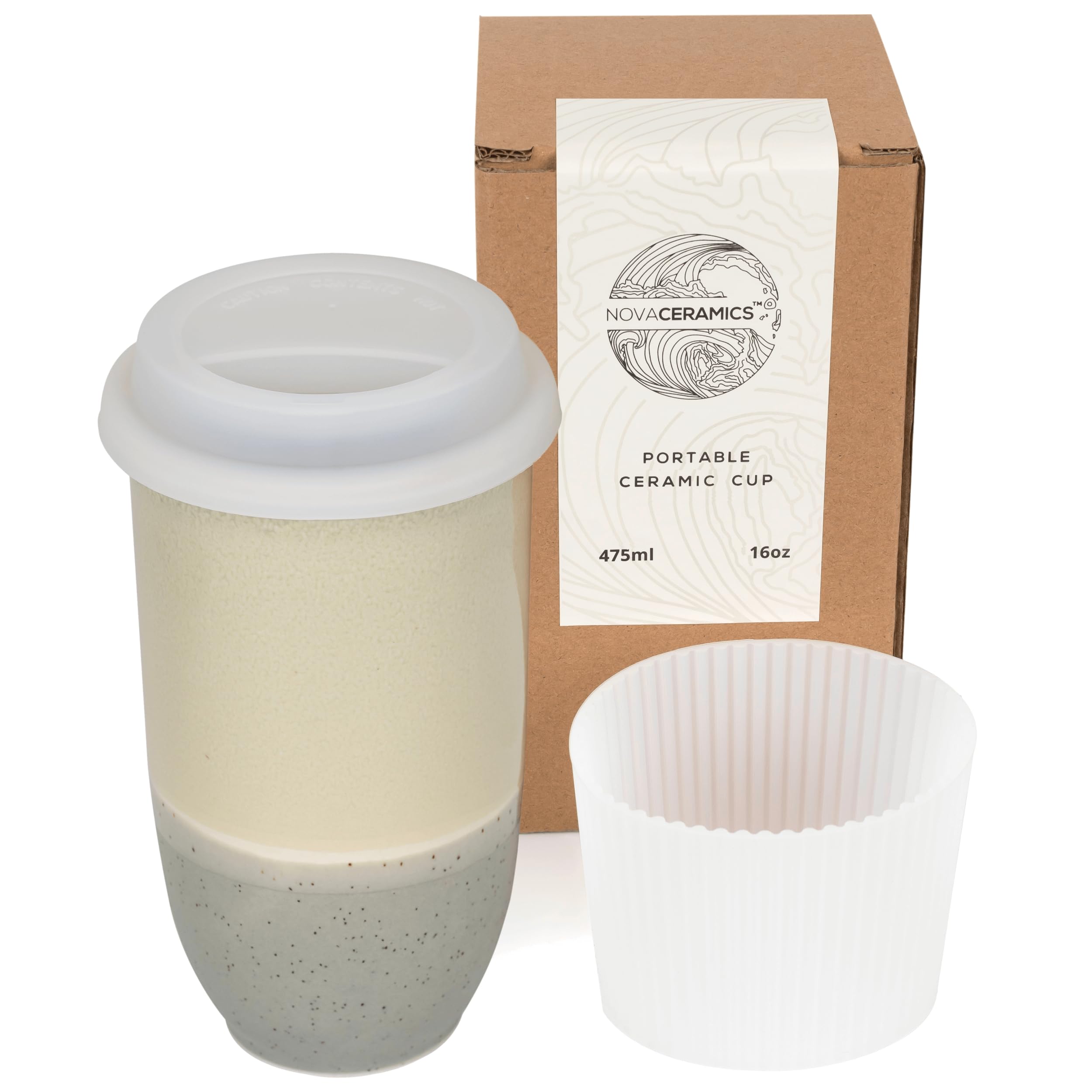 NOVA CERAMICS Travel Mug - Ceramic Coffee Mug With