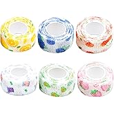 6 Rolls Self Adhesive Bandage Wrap Tape Tattoo Grip Tape Adherent Vet Wrap Elastic Cohesive Bandage for Sports, Finger Wrist