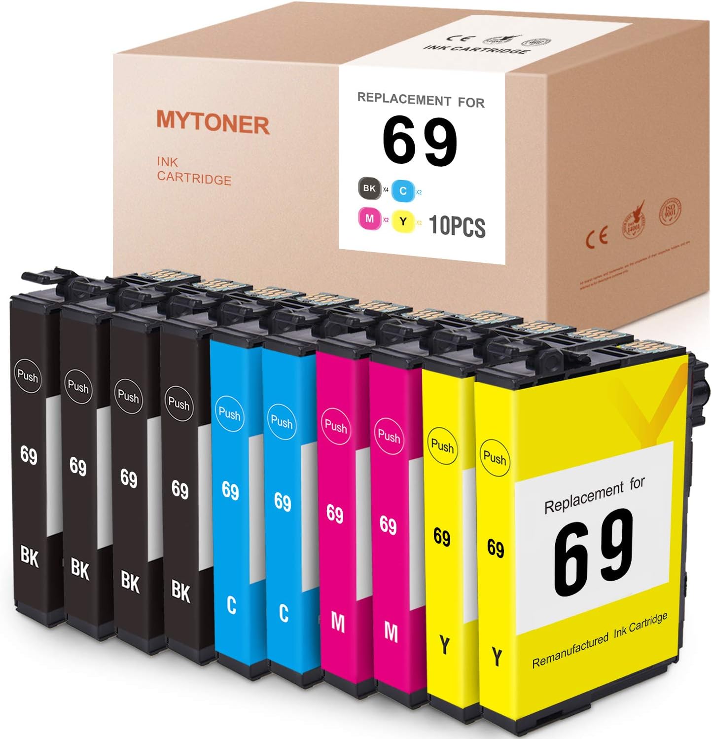 Amazon.com: MYTONER Remanufactured Ink Cartridges Replacement for Epson 69 T069 for Epson 
