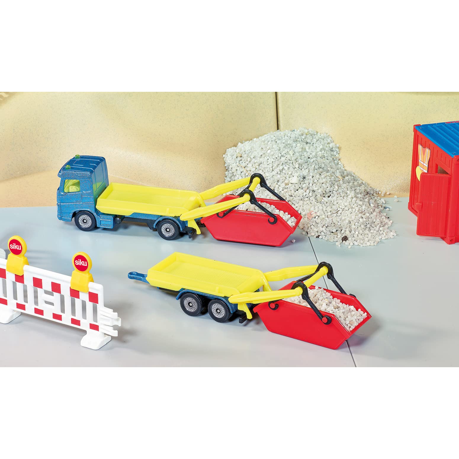 siku 1695, LKW mit Absetzmulde und Anhänger, Spielzeug-LKW, Metall/Kunststoff, Multicolor, Inkl. Container, Bewegliche Absetzeinrichtung 7