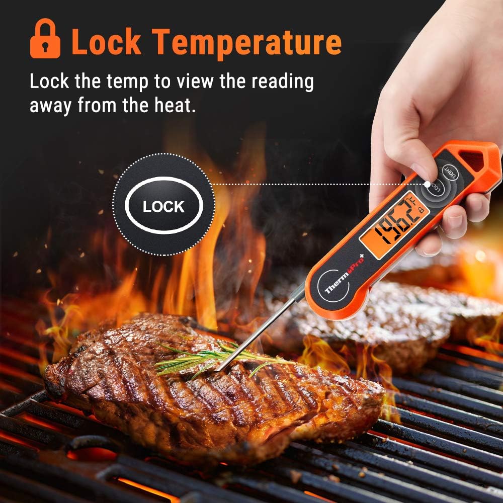 ThermoPro TP19H Waterproof Digital Meat Thermometer for Grilling with Ambidextrous Backlit and Motion Sensing Kitchen Cooking Food Thermometer for BBQ Grill Smoker Oil Fry Candy Thermometer: Kitchen & Dining