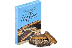 CHAPEL HILL TOFFEE Chapel Hill Pecan and Dark Chocolate Toffee, Natural and Gluten Free, Delicious Toffee Squares (2 Ounces)