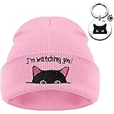 MatFirsmo Women’s Cat Beanie, Cute Animal Knitted Hats Cat Lovers Gifts, Funny Christmas Stocking Stuffers for Women Girls