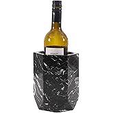 Radicaln Marble Wine Chiller Bucket 6.5" Inches Black Handmade Small Champagne Chiller & Wine Bottle Holder for Bar Accessories, Ideal Wine Bucket & Beverages Cooler for Parties.