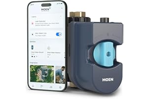 Moen Flo Smart Water Monitor and Automatic Shutoff Sensor, Wi-Fi Water Leak Detector for 3/4-Inch Diameter Pipe, 900-001