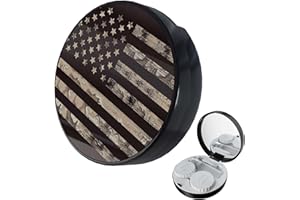 LRITER Contact Lens Case, Portable with Mirror, a Variety of Patterns and Shapes to Choose from, Auitable for Daily Makeup Office Travel Outdoor Use (American Flag)