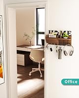 HapiRm Key Holder Wall Mounted 7 Hooks Mail Sorter Home Design Brown view 6