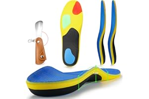 MIBATUS Insoles Men Work Boots Standing All Day High Arch Heavy Duty Support Flat Feet Orthopedic Insoles for 220+lbs Work Insoles Relief Plantar Fasciitis Heel Pain, Shoe Horn, 2 Pairs XL