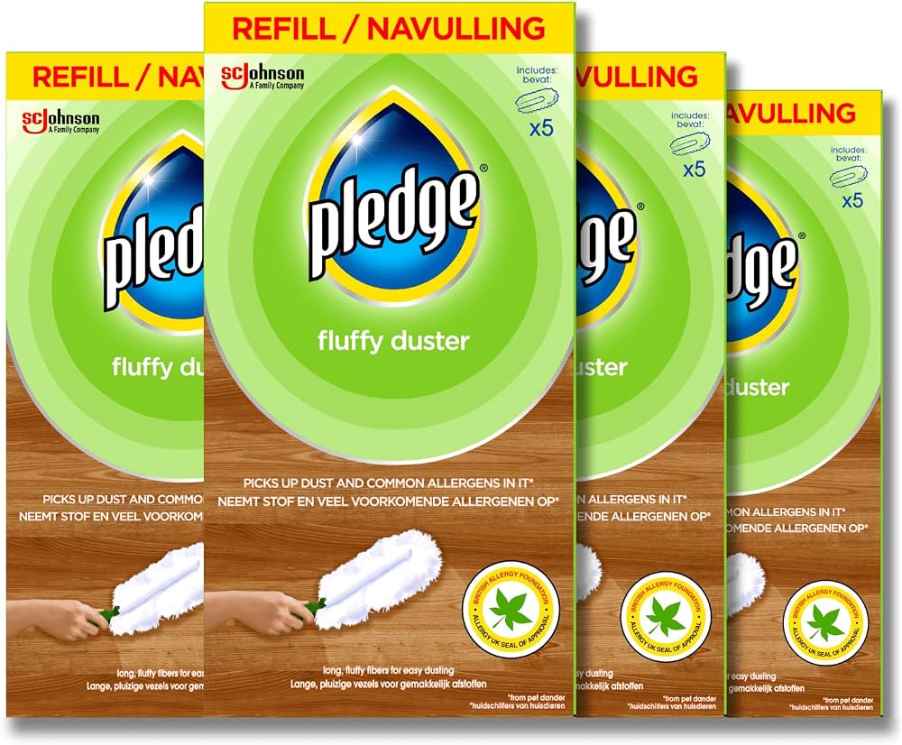 Pledge Duster Refills Pack of 4x5 - Dust, Dirt andLint Removal