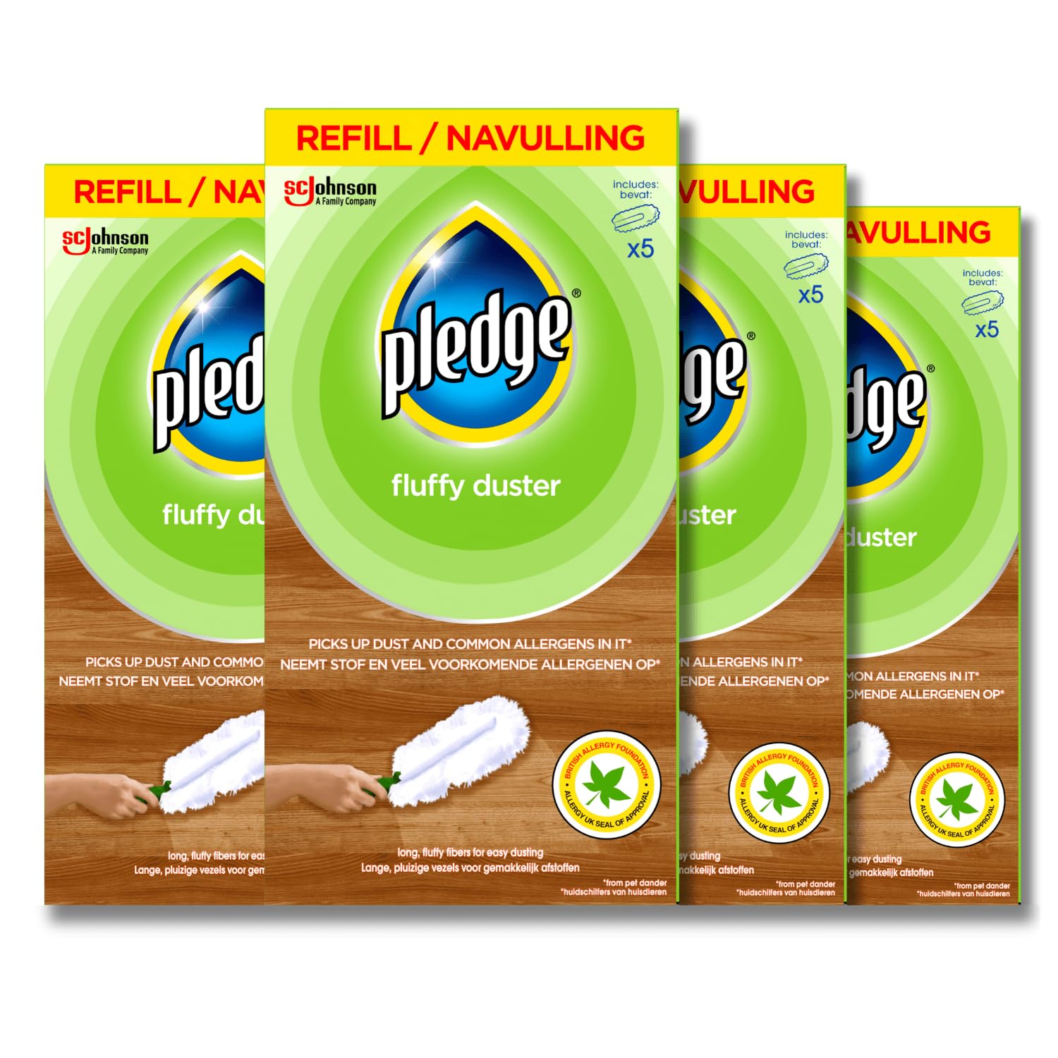 pledge Duster Refills - Pick Up Dust, Dirt and Lint with a Few Effortless Swipes, Pack of 4x5 refills