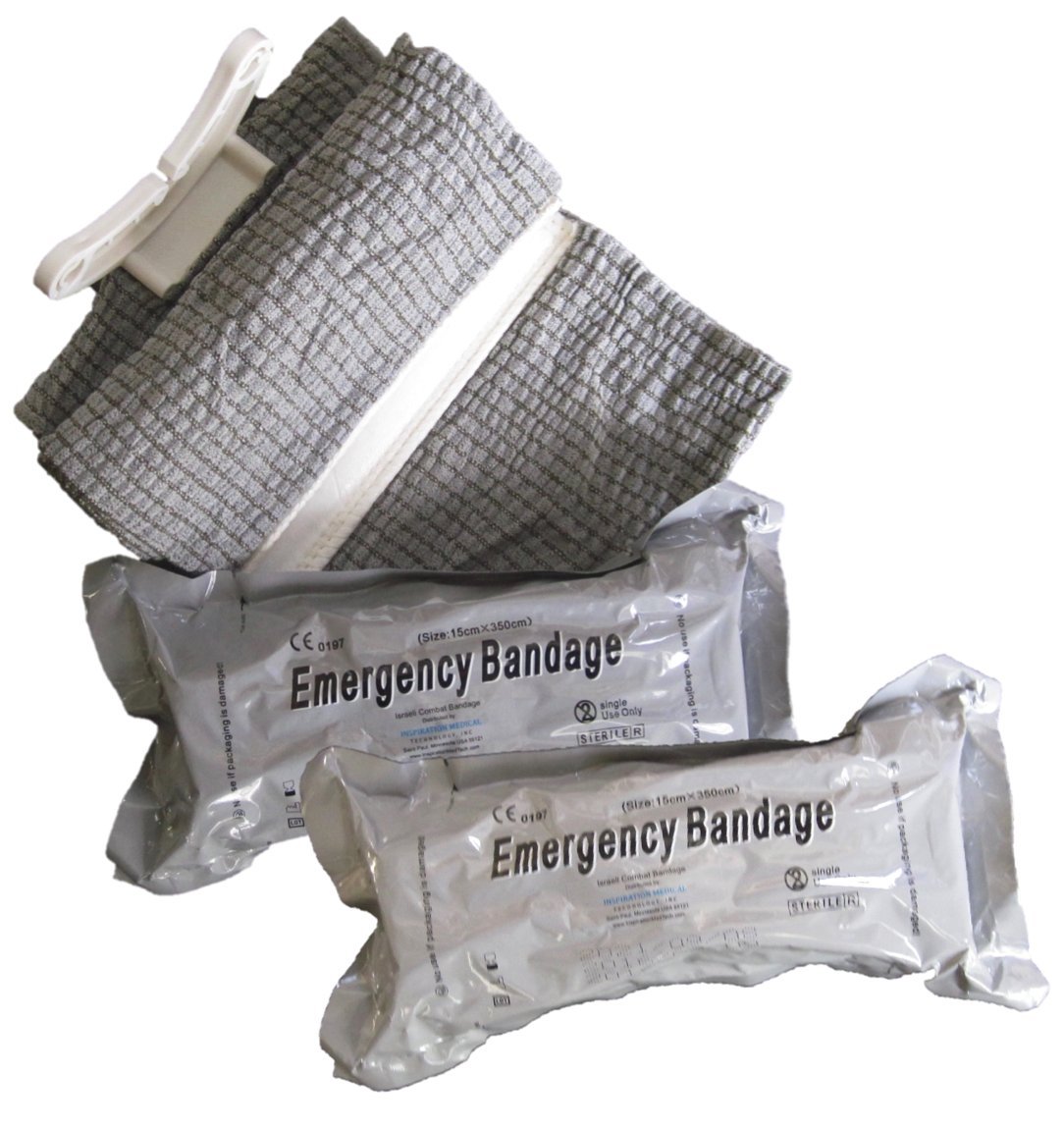 (Twin Pack) Combat Emergency Bandage First Aid Compression Bandage (4 inch Wide