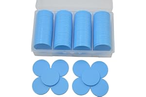 StarMall 100 Pieces Plastic Learning Countes Disks Bingo Chip Counting Discs Markers Tokens with Storage Case for Math Learning, Counting, Poker Chips Game, Bingo Chips Game