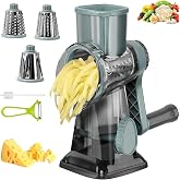 Eleko Meyar Cheese Grater with Handle,Multifunctional Rotary Cheese Grater | Powerful suction cup base,Effortless and time-saving,Protects your hands,Versatile,Detachable,Easy to clean
