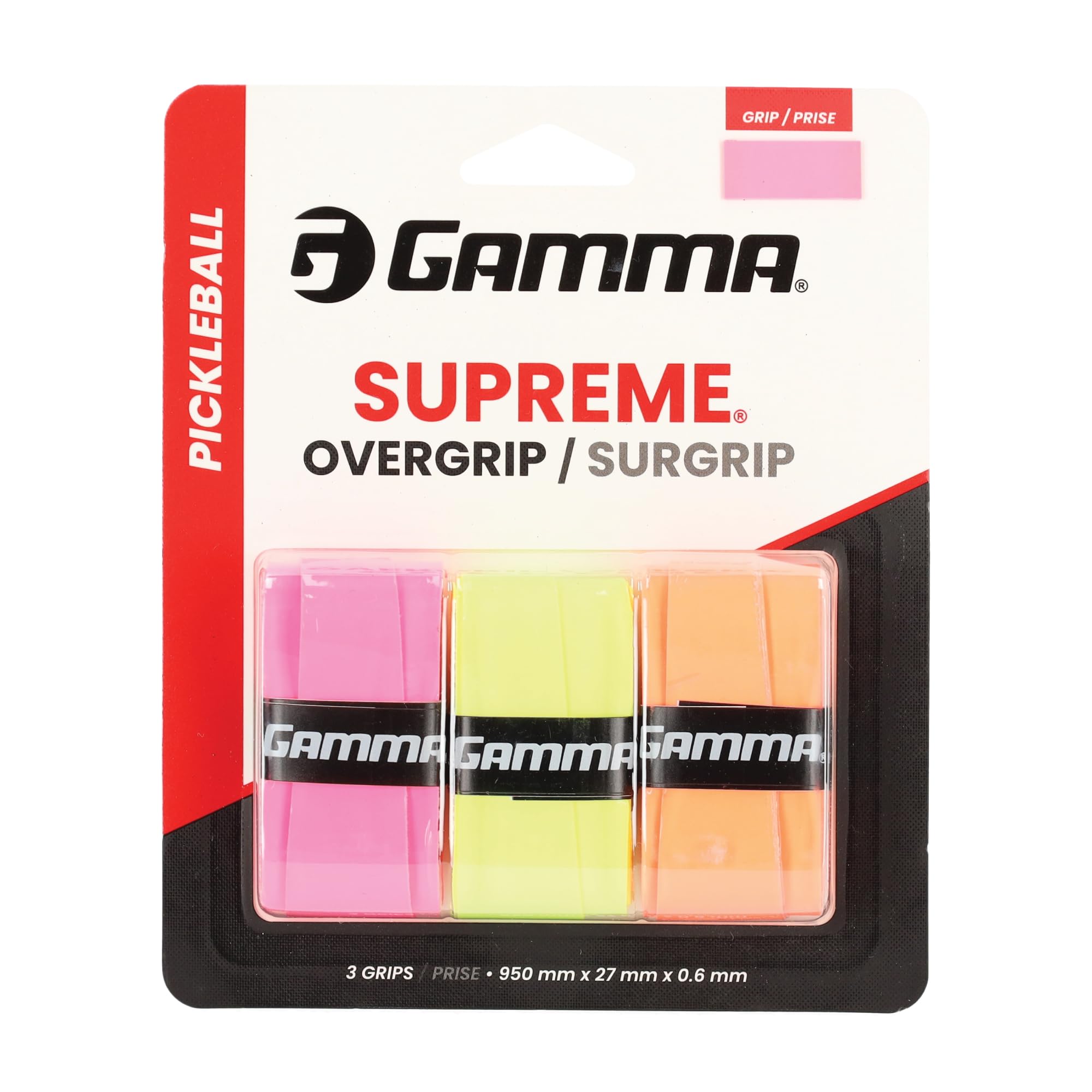 GAMMA Sports Pickleball Supreme Overgrip, Assorted Neon