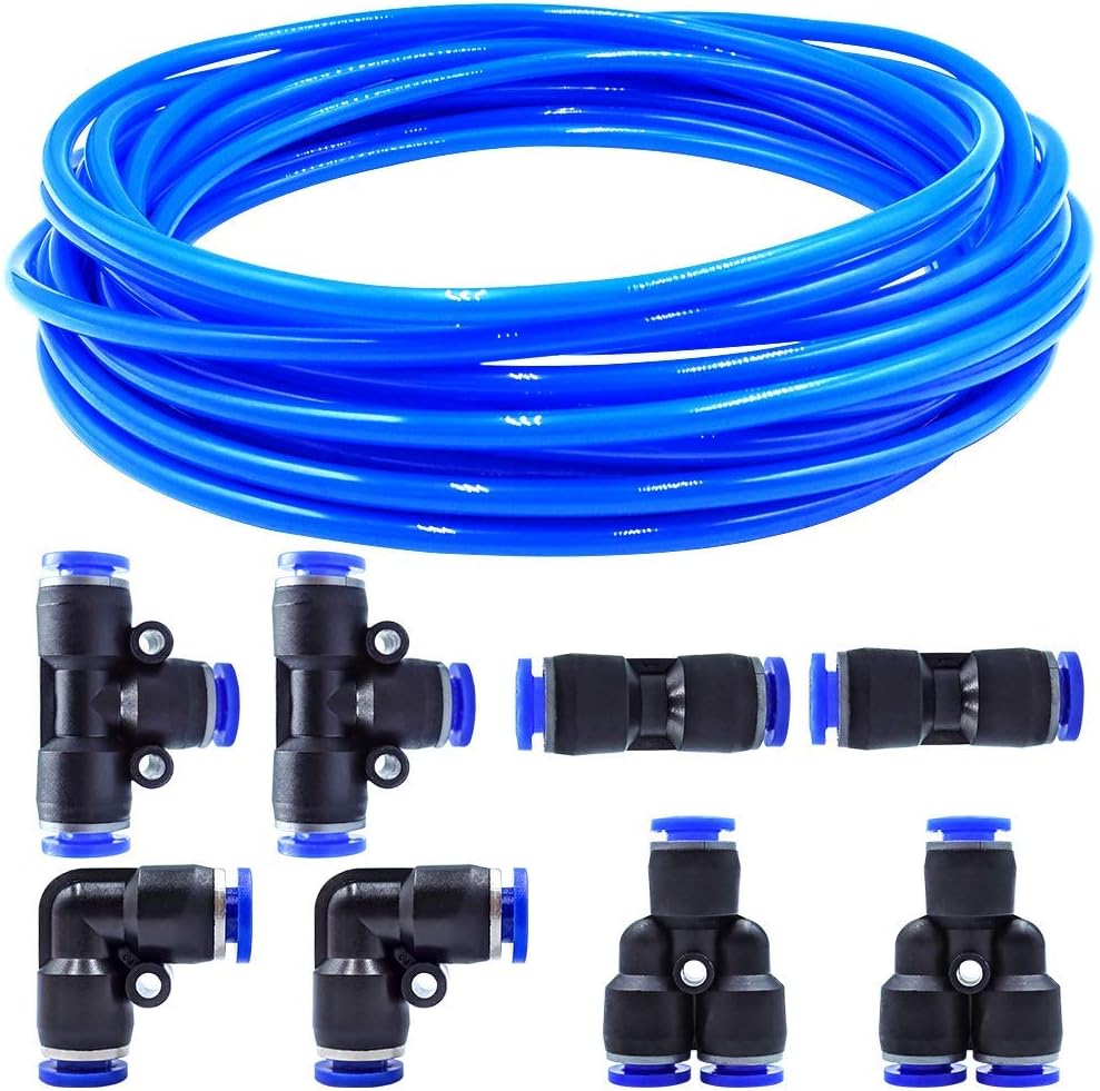 ZealMax Neumático 3/8 pulgadas od 10 metros Kit de tubería de aire de la PU Manguera de tubería Tubo de línea de aire o transferencia de fluido Tubo neumático (tubo de 3/8 PU)