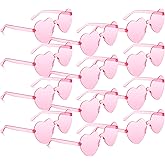 Rinacci Heart Sunglasses 2 Pairs Heart Shaped Sunglasses Womens Heart Glasses Rave Sunglasses for Women Party Favors