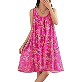 YESNO Summer Dresses for Women Casual Boho Floral Sundresses Sleeveless Scoop Neck Beach Tank Dresses EVS