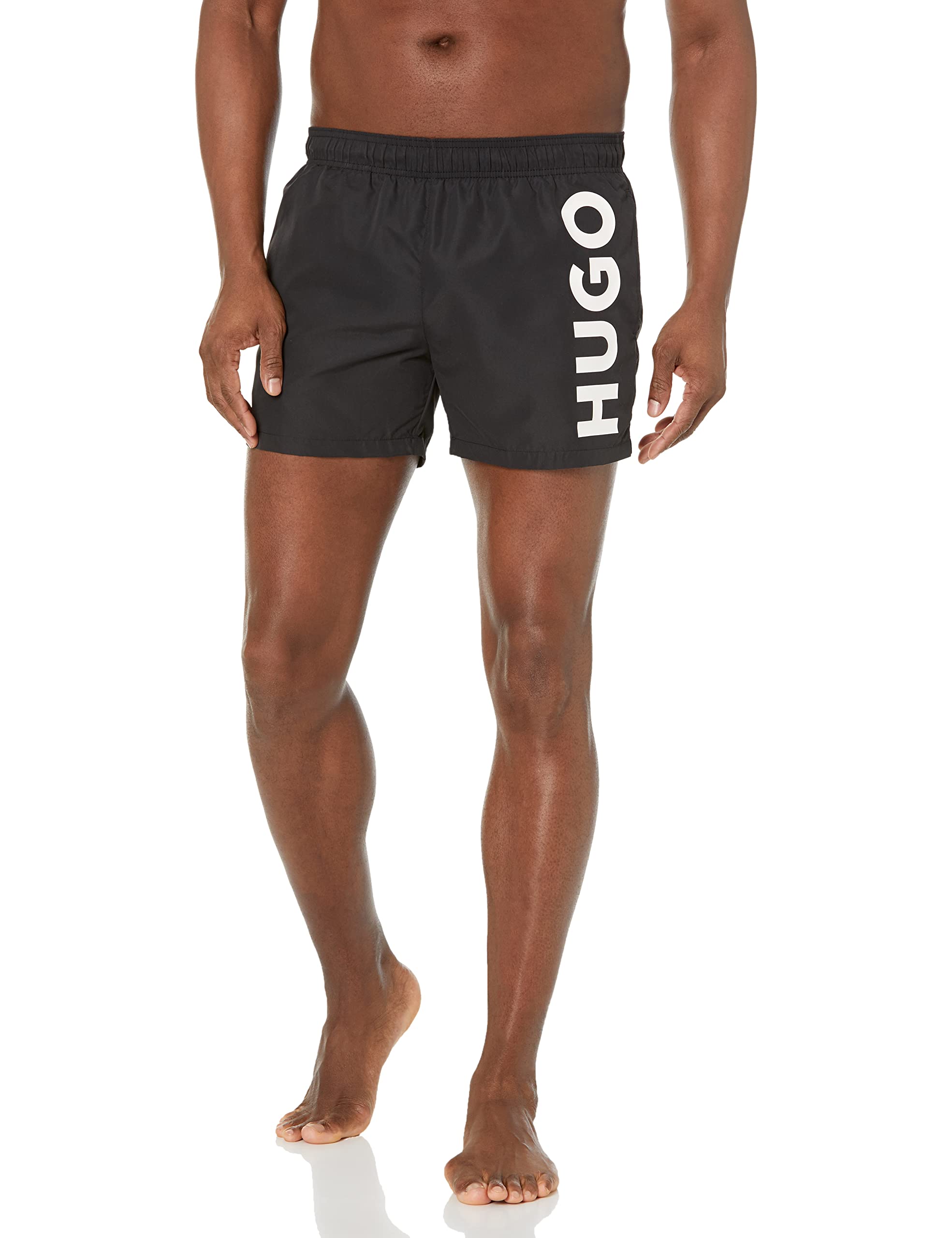 HUGO Mens Abas Swim Trunks, Black Coal, Small US