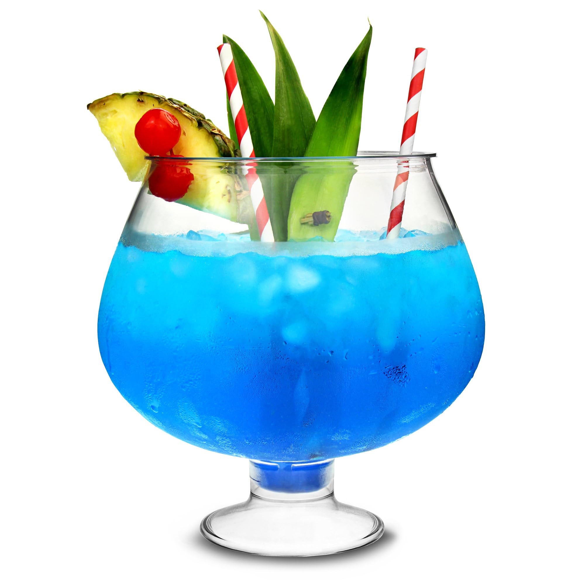 bar@drinkstuff, Plastic Cocktail Bowl with Stand 2.5 Litre - Unusual Cocktail Jar for Parties, Fishbowl Design