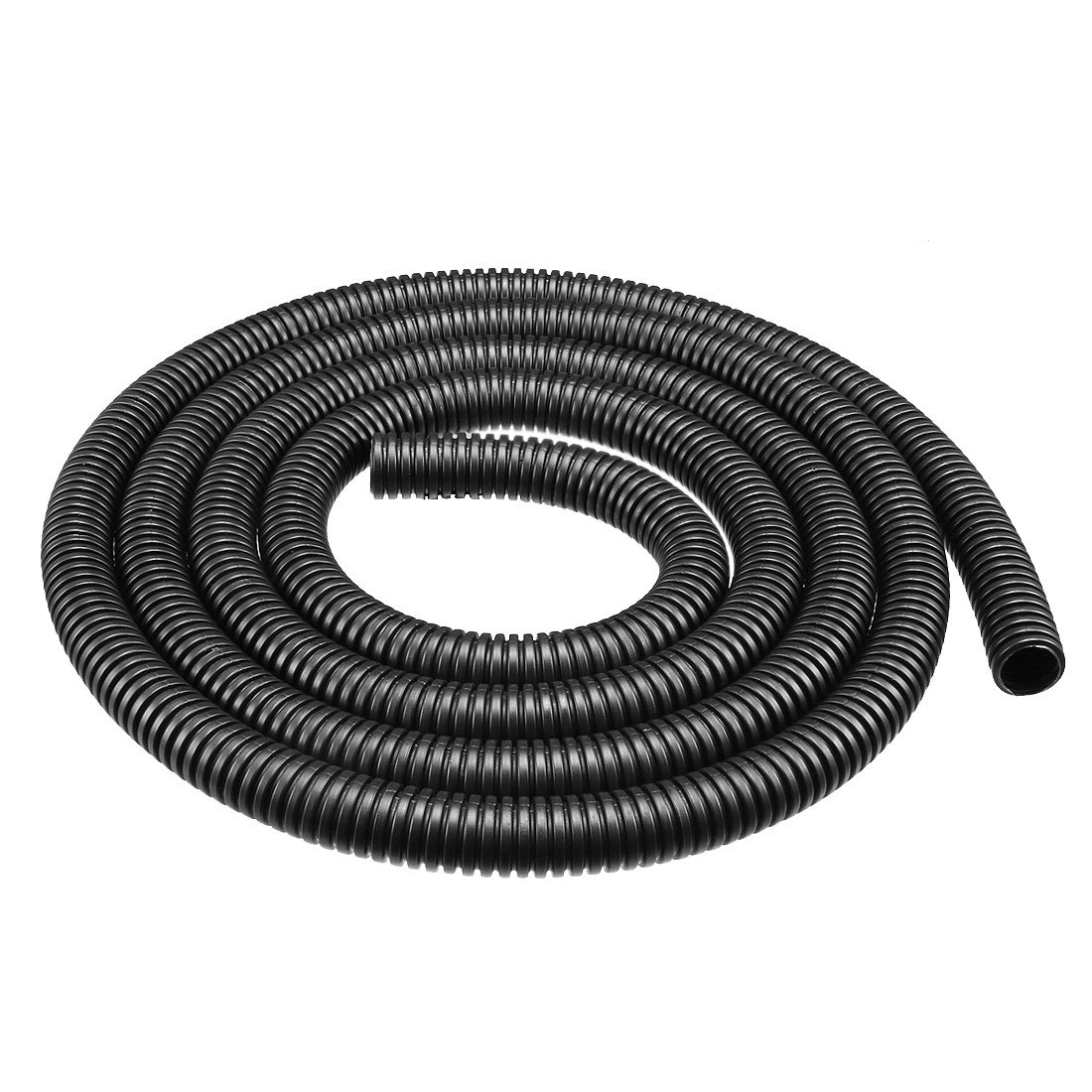 sourcing map 1.6 M 12 x 15.8 mm PP Flexible Corrugated Conduit Tube for Garden,Office Black