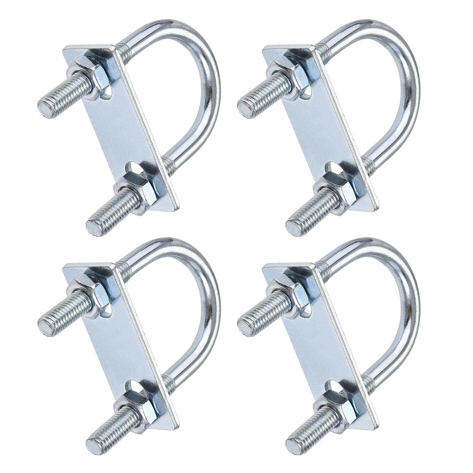 TOP-VIGOR 4 sets M8 Round U-Bolts, 35mm Inner Width 75mm Length Steel U-Bolts with Nut, Plate for Building Installations Mechanical Parts Connection Cehicles Ships