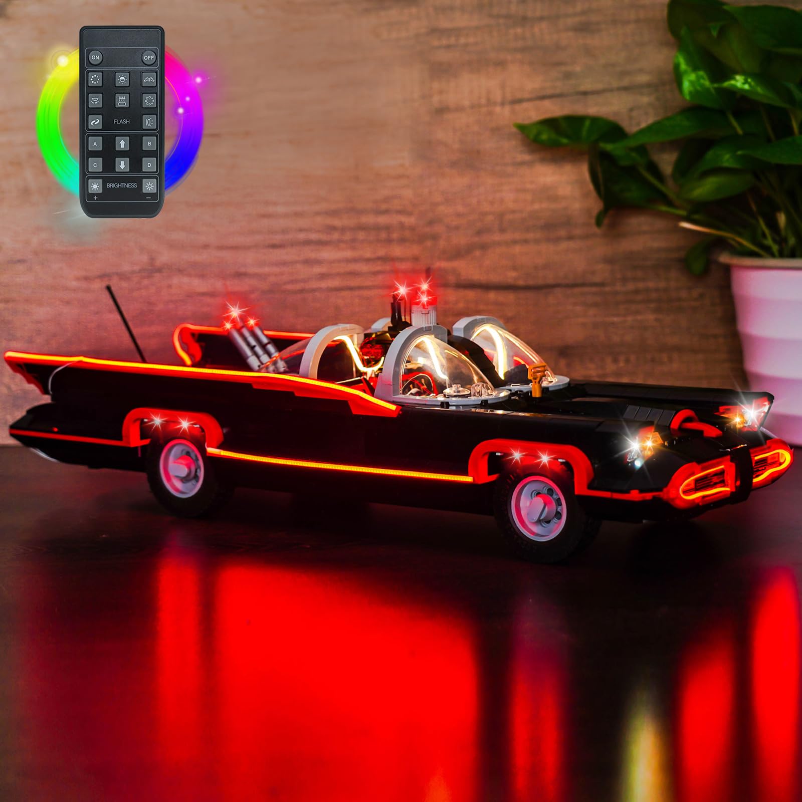 Remote Control Light Kit Compatible with Lego B'atman: The Classic TV Series Batmobile 76328 (No Model), Led Light Set for 76328 B'atman The Classic TV Series Batmobile