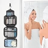 Maliton Hanging Toiletry Bag Waterproof Large Foldable Travel Wash Bag Black view 8