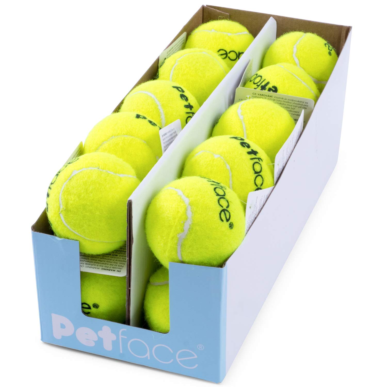 Petface Tennis Balls, Throw and Fetch, Dog Toy, 6.5cm (1 Pack of 20 Balls)