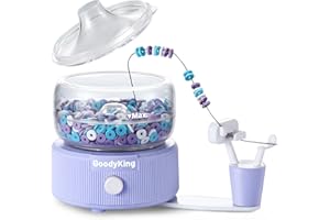 GRACEDUCK GoodyKing Electric Bead Spinner for Bracelet Making Kit - Clay Bead Kit Essentials, Bead Spinner Needles Included, Easy Friendship Jewelry Bracelet Making, Applicable for Different Kind of Beads Lilac