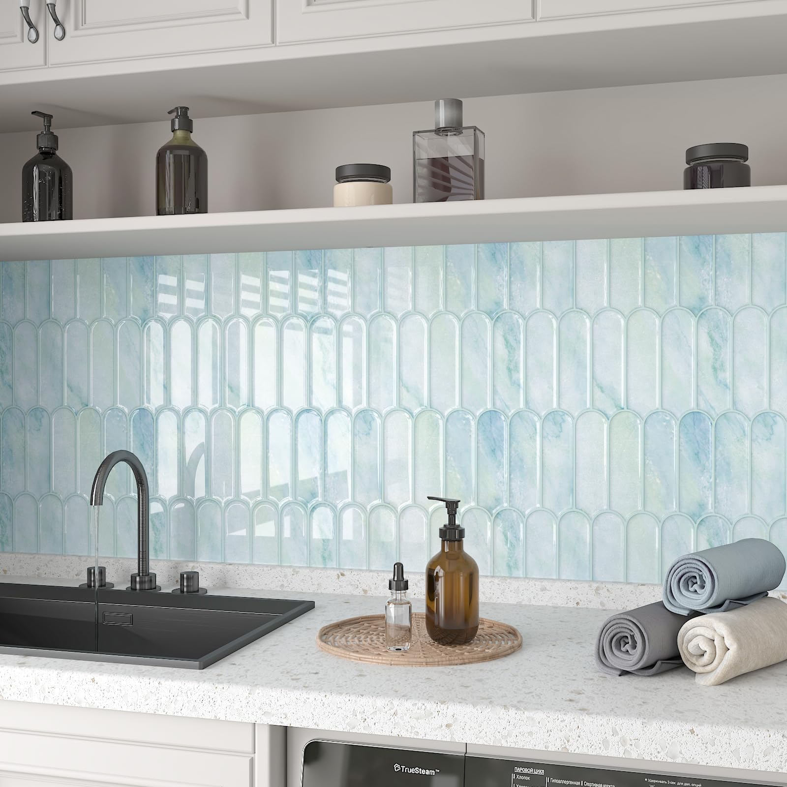 CHIHUT 16 Sheets Stick on Backsplash Tiles for