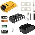 18V 20V 4.0Ah 5.0Ah 10-Cell 18650 Battery Case Parts Cover Replacement for Dewalt DCB200, DCB201, DCB203, DCB204, DCB205 Repair DIY Kit(No Battery Cell Included)