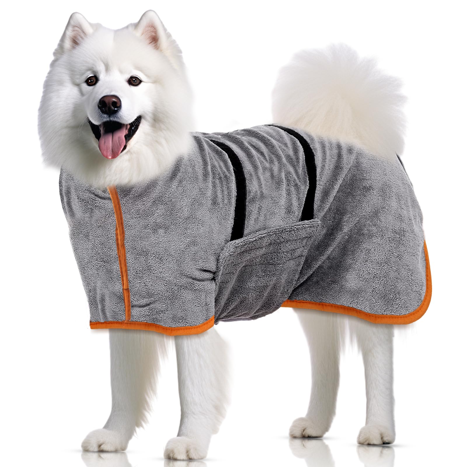 Peignoir Chien, Serviette pour Chien, avec Velcro, Super Absorbant, Peut Absorber l'eau Rapidement (M)
