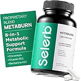 Selerb Metaburn Weight Loss Pills for Women &amp; Men - Appetite Suppressant &amp; Fat Burner, Metabolism Support Weight Loss Supplement with Berberine, Chromium, Green Tea &amp; B12-60 Capsules