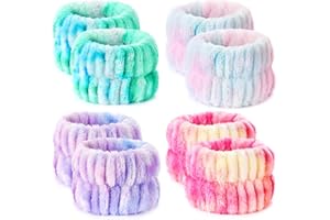 WTEEHN 8pcs Wrist Bands for Washing Face Wash Wristbands Wrist Towels Arm Bands for Skincare Makeup Wrist Cuffs Spa Wrist Scrunchies