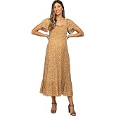 PinkBlush Floral Smocked Maternity Maxi Dress