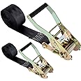 2 Pack 2 Inch Endless Ratchet Strap Heavy Duty 20ft Tie Down Straps Ratchet, 8000 LBS Break Strength, Cargo Ratchet Straps for Motorcycles, Truck, Trailers, Kayaks, Car Roof