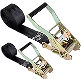 2 Pack 2 Inch Endless Ratchet Strap Heavy Duty 20ft Tie Down Straps Ratchet, 8000 LBS Break Strength, Cargo Ratchet Straps for Motorcycles, Truck, Trailers, Kayaks, Car Roof
